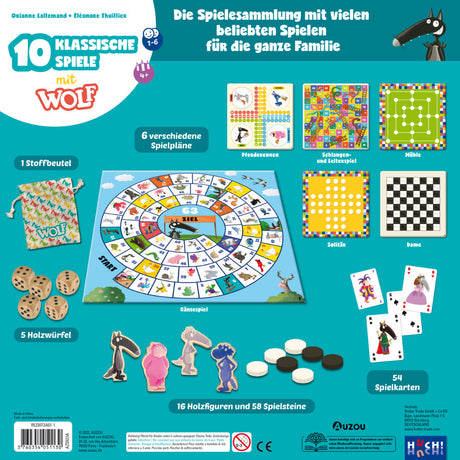 Auzou Spielen | 10 Klassische Spiele mit Wolf
