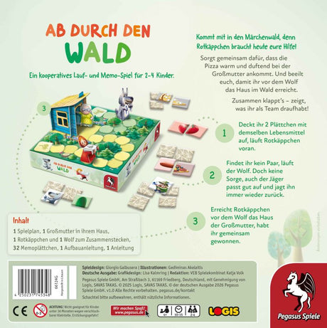 # Alt-TextPegasus Ab durch den Wald Brettspiel für Kinder mit Spielbrett und Figuren