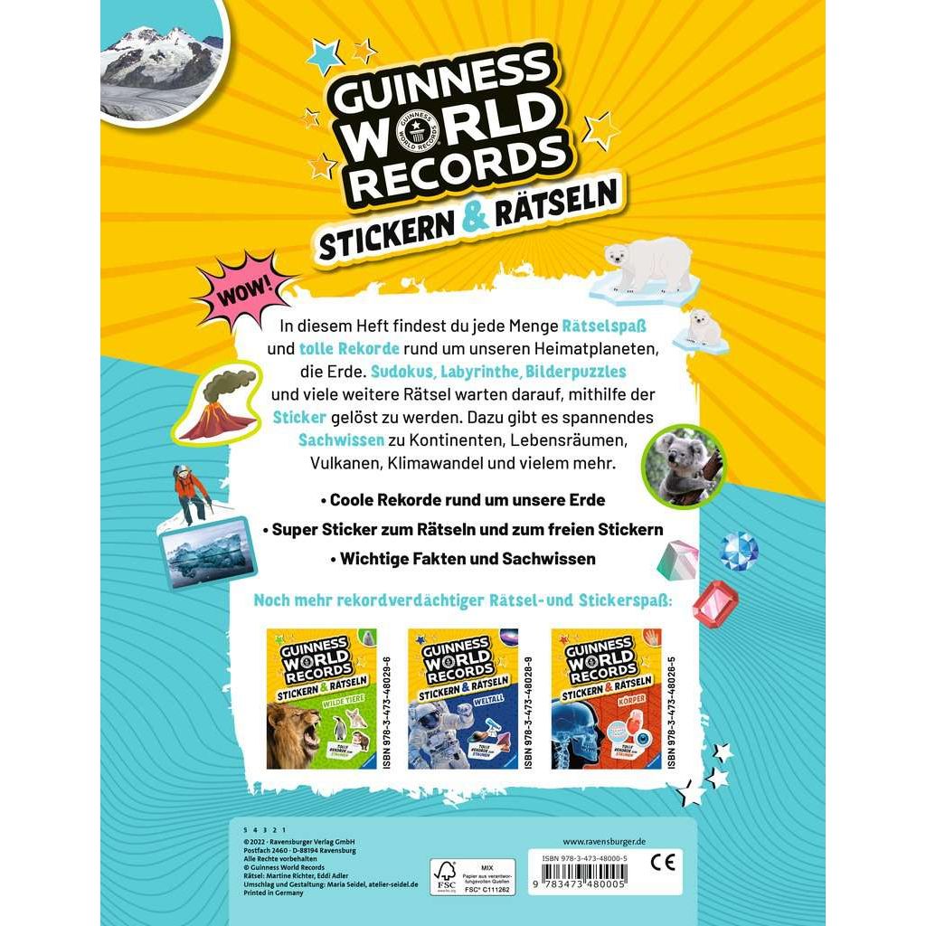 Ravensburger | Guinness World Records: Stickern & Rätseln - Planet Erde