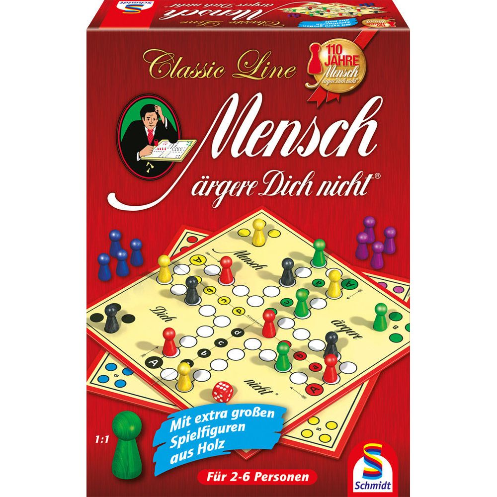 Schmidt Spiele | Classic Line, Mensch ärgere Dich nicht®, mit großen Spielfiguren