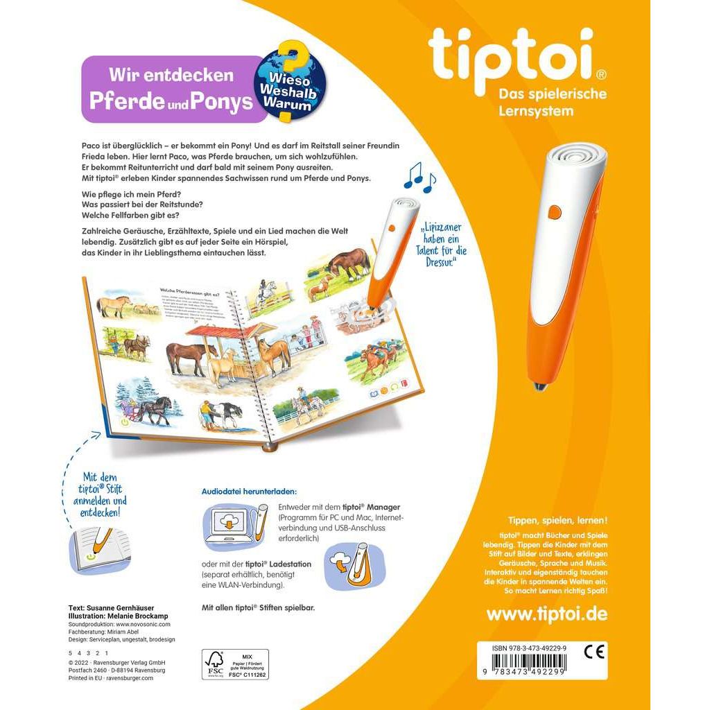 Ravensburger | tiptoi® Wieso? Weshalb? Warum? Wir entdecken Pferde und Ponys