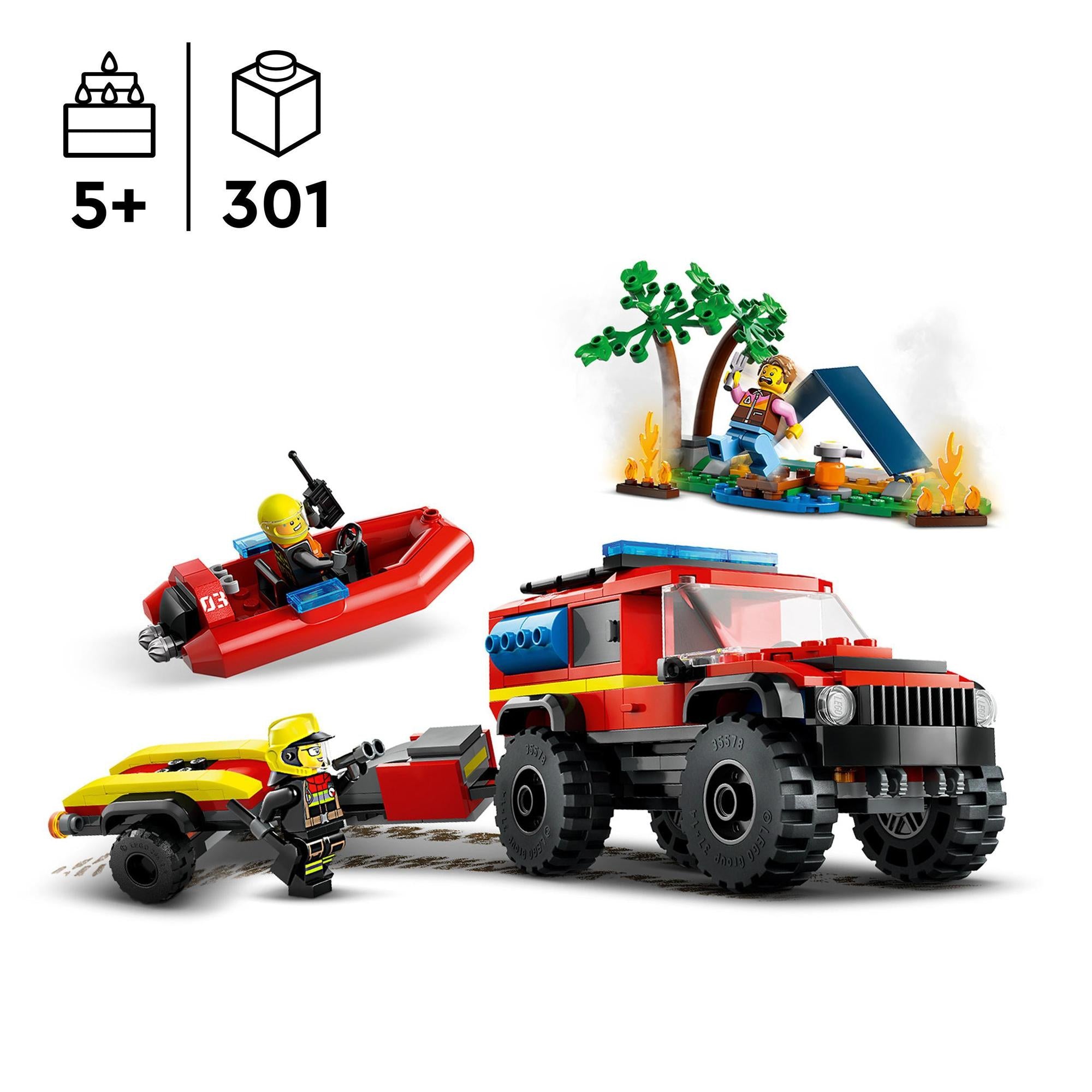 LEGO® | 60412 | Feuerwehrgeländewagen mit Rettungsboot