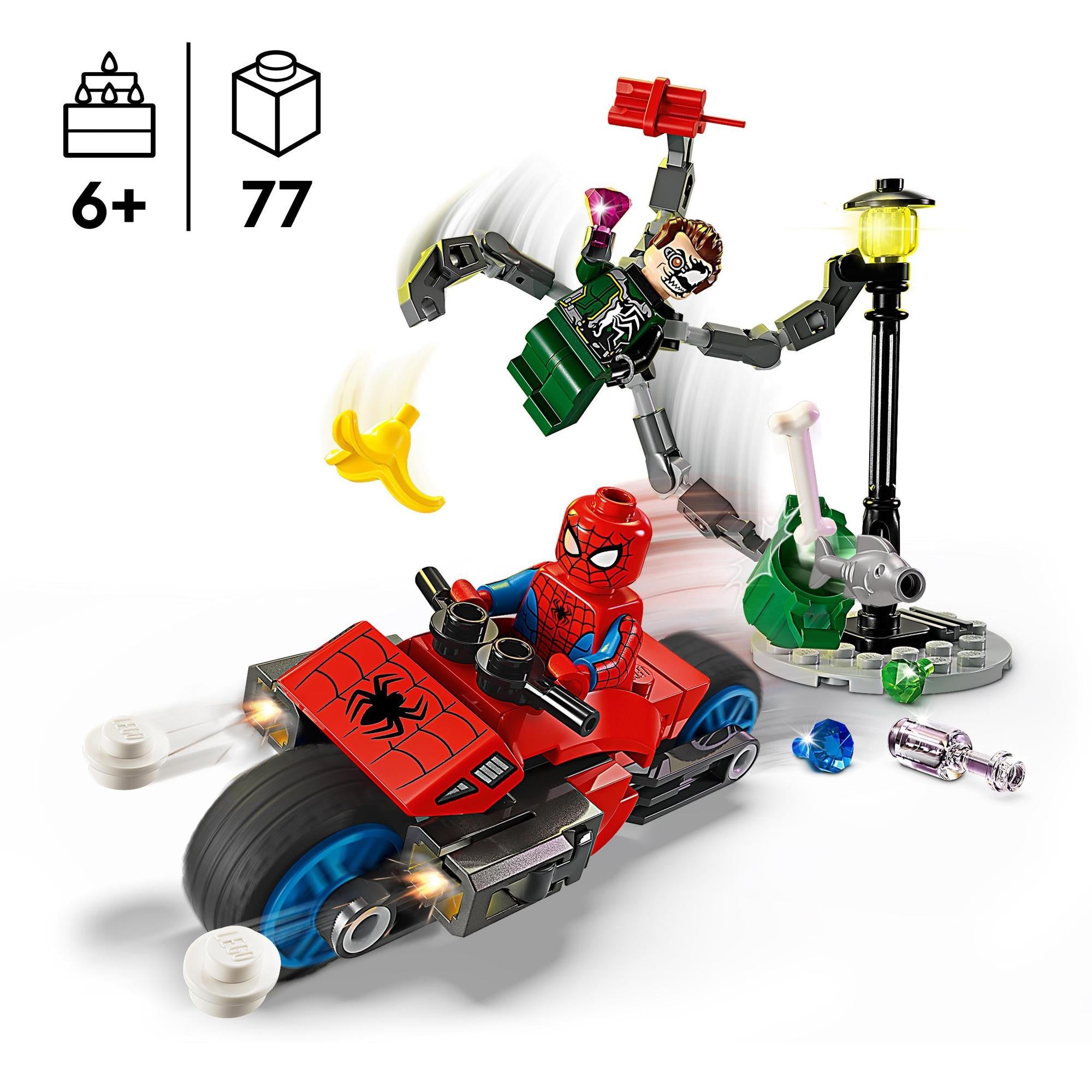 LEGO® | 76275 | Motorrad-Verfolgungsjagd: Spider-Man vs. Doc