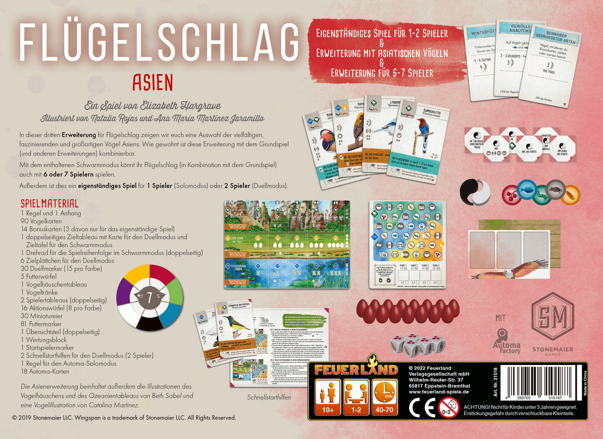 Feuerland Spiele | Flügelschlag | Asien - Erweiterung
