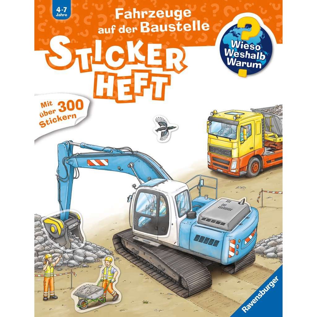 Ravensburger | Wieso? Weshalb? Warum? Stickerheft: Fahrzeuge auf der Baustelle