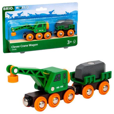 BRIO | Grüner Kranwagen mit Anhänger und Fracht