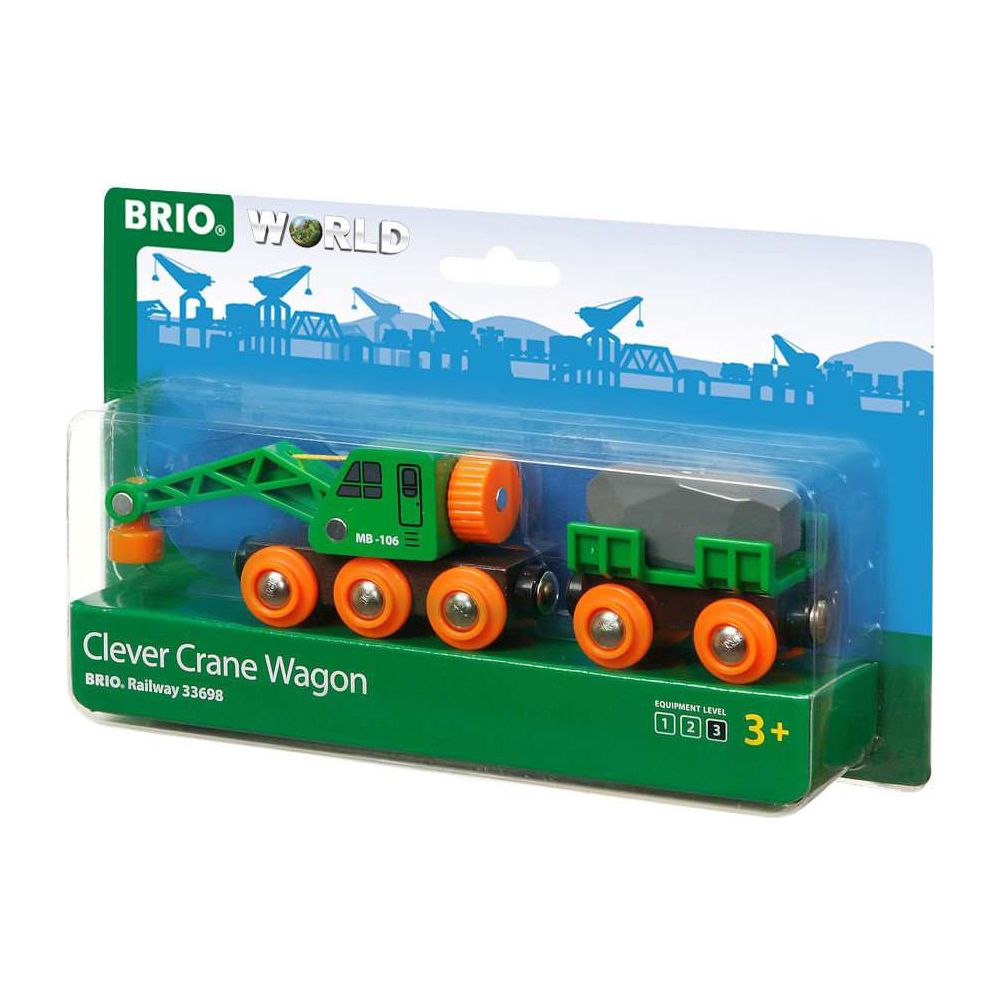 BRIO | Grüner Kranwagen mit Anhänger und Fracht