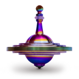 UFO Tops - Metal Spinning Top inspiriert von Cussac, Frankreich UFO Sighting: Schwefel-Blau