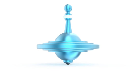 UFO Tops - Metal Spinning Top inspiriert von Cussac, Frankreich UFO Sighting: Schwefel-Blau