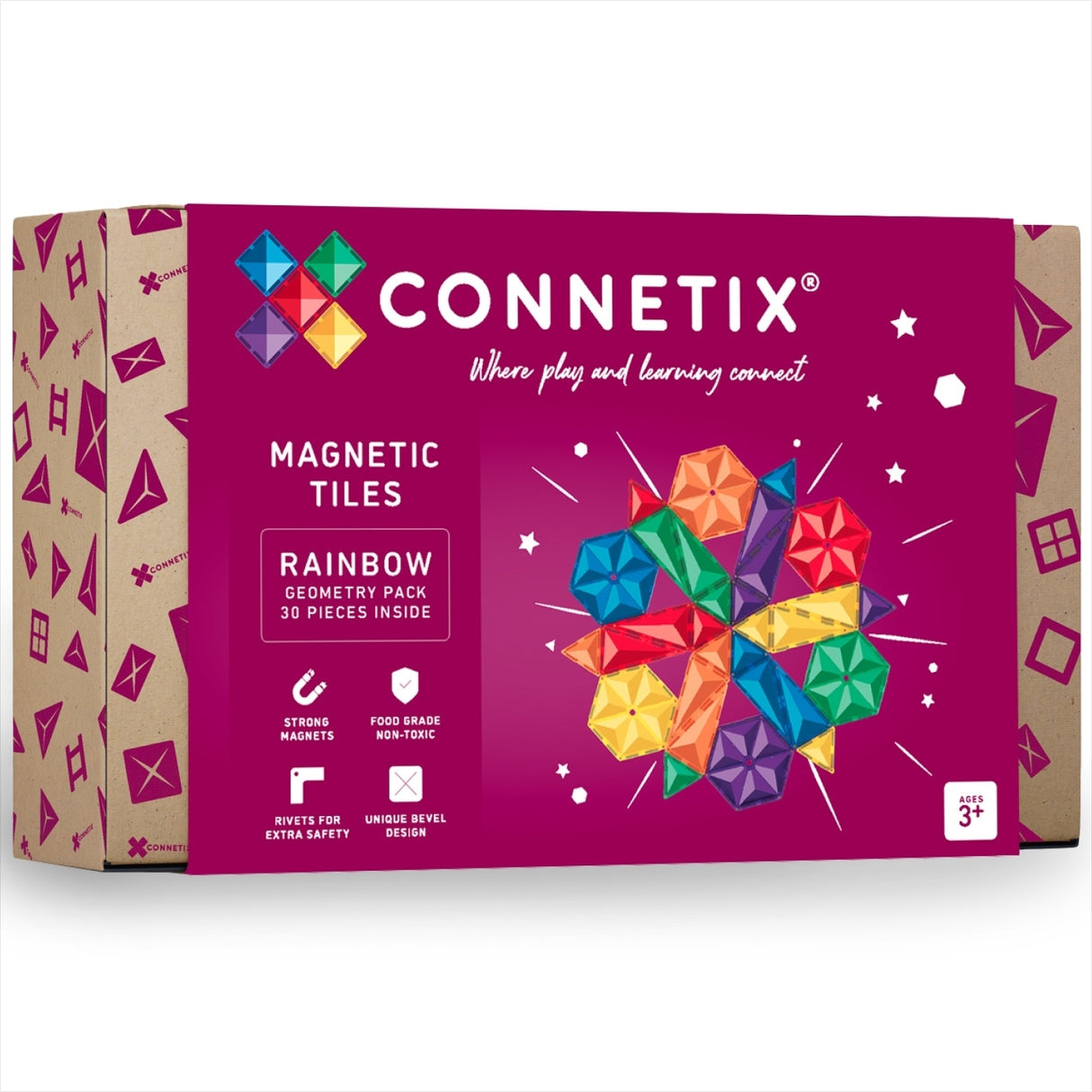 Connetix Magnetbausteine | Rainbow | Geometry Pack | 30 Teile