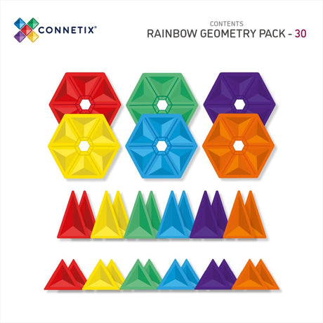 Connetix Magnetbausteine | Rainbow | Geometry Pack | 30 Teile