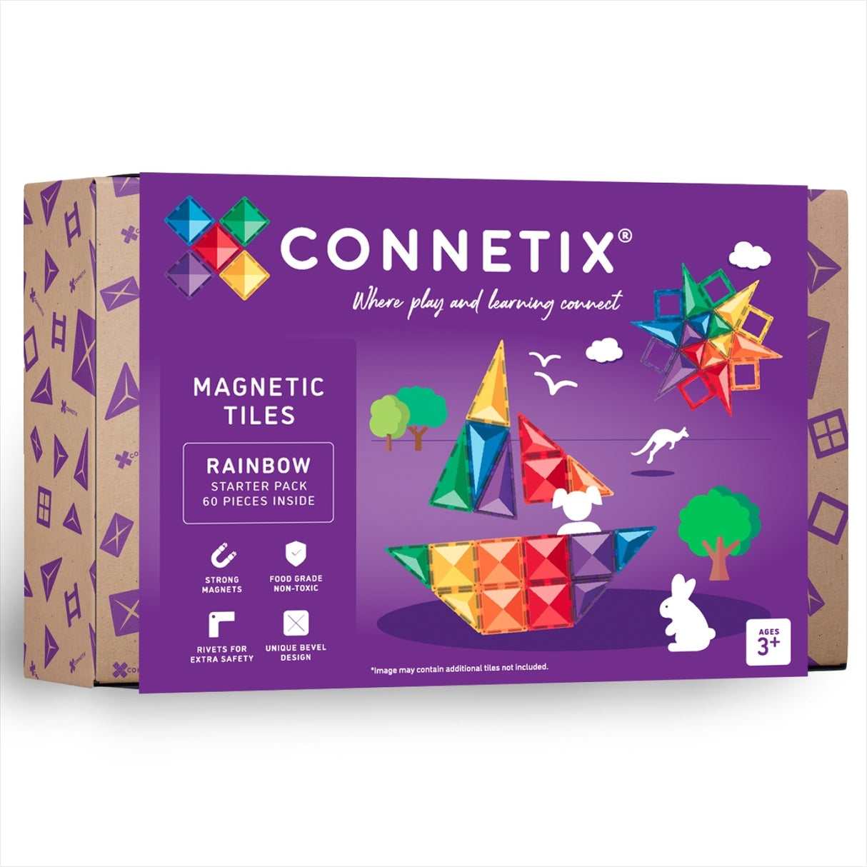 Connetix Magnetbausteine | Rainbow | Starter Pack | 60 Teile