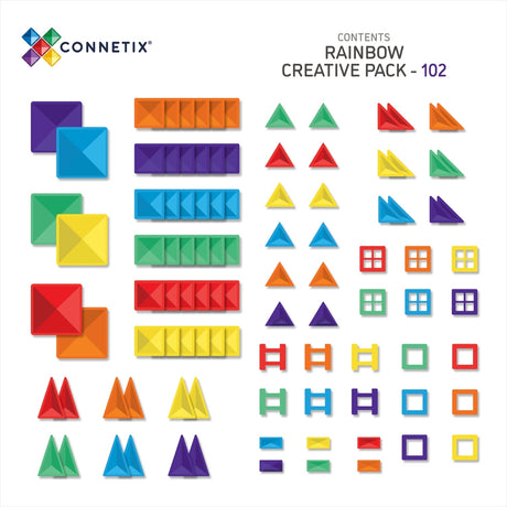 Connetix Magnetbausteine | Rainbow | Creative Pack | 102 Teile