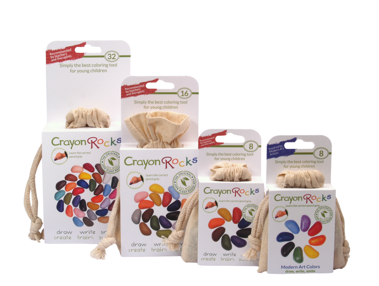 Crayon Rocks EU - 16 Buntstifte in ecrufarbener Baumwolltasche