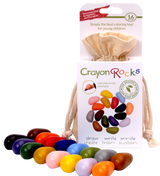 Crayon Rocks EU - 16 Buntstifte in ecrufarbener Baumwolltasche