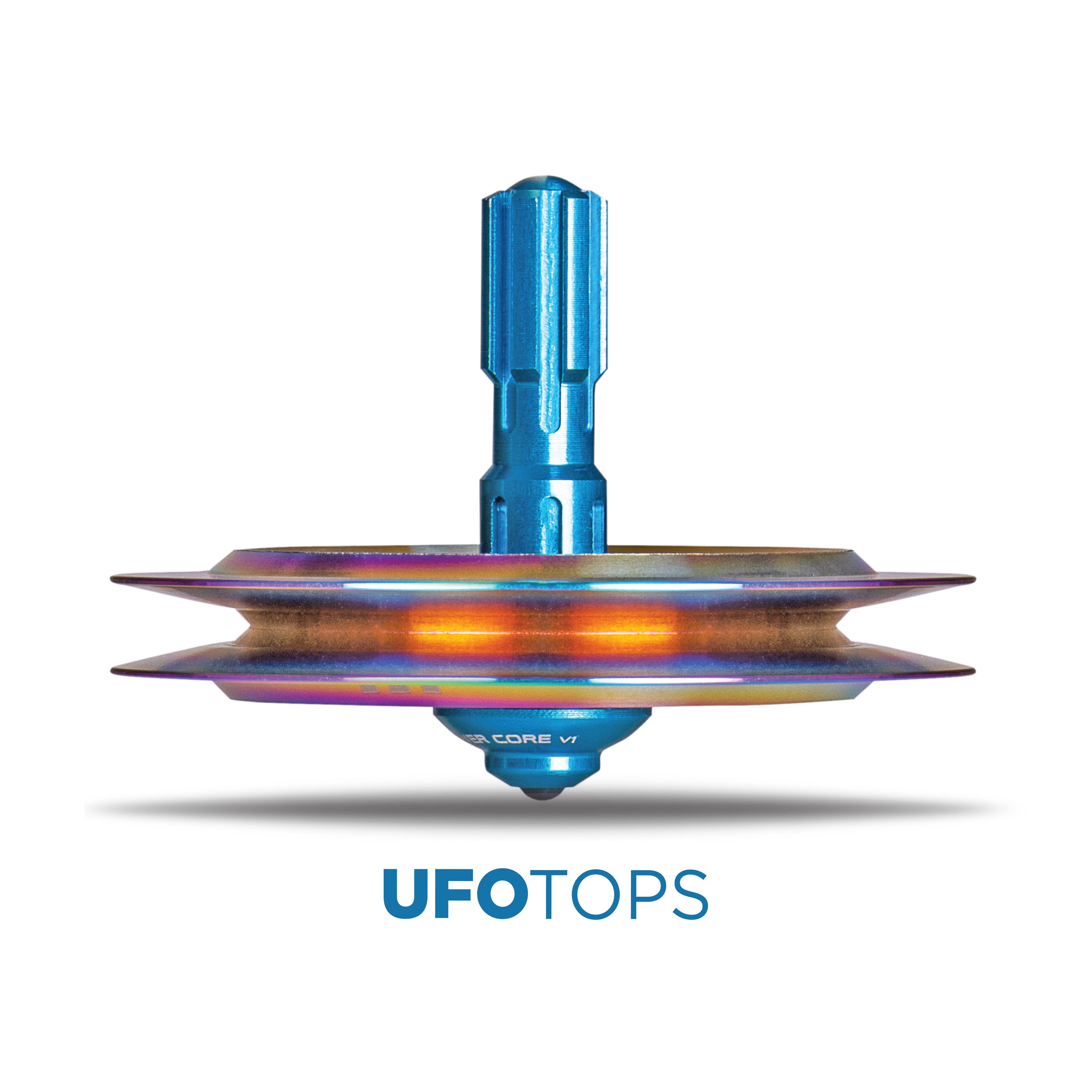 UFO Tops | Kreisel: Lubbock Lights | Kreisel aus Metall: Schwarzes Titan