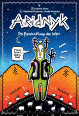 Aridnyk Brettspiel Cover mit grüner Kreatur und Schafen Nacht