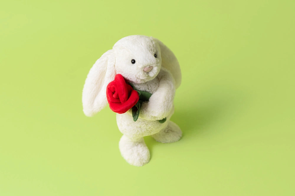 Jellycat | Cream Bunny with Rose