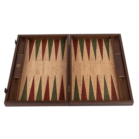 Backgammon | Naturkork mit roten und grünen Punkten | 48x30cm