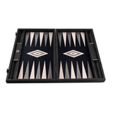 Manopoulos | Backgammon | Schwarze Eiche mit hellgrauen & grauen Punkten - 48x30cm