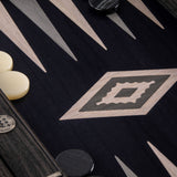 Manopoulos | Backgammon | Schwarze Eiche mit hellgrauen & grauen Punkten - 48x30cm