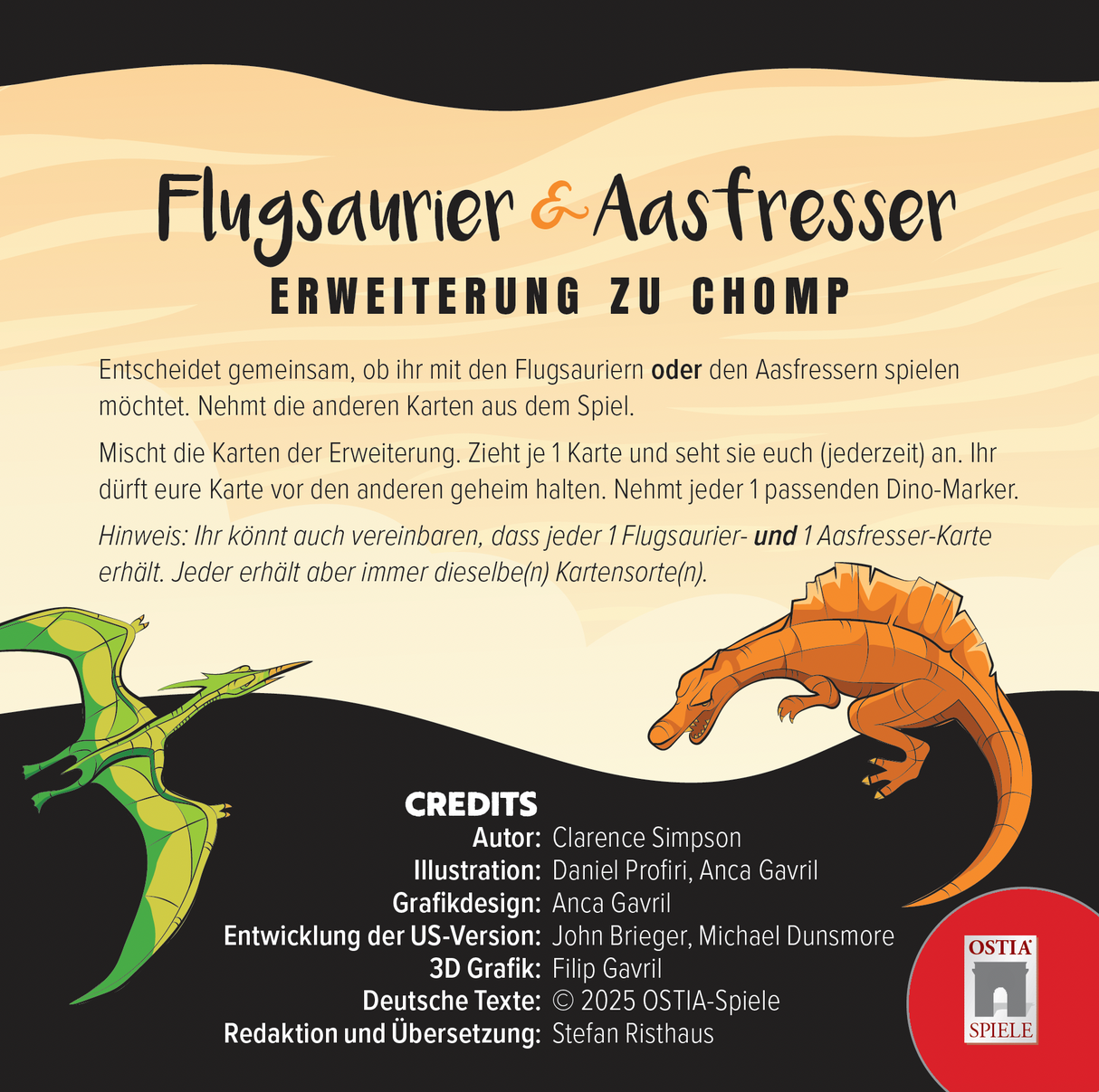Chomp | Erweiterung - Flugsaurier und Aasfresser | Ostia Spiele