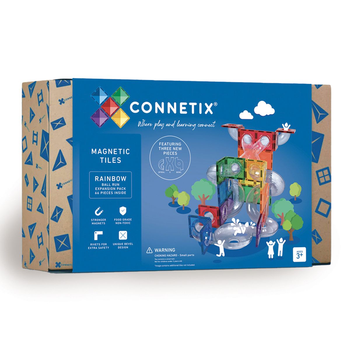 Connetix Magnetbausteine | Rainbow | Kugelbahn - Ball Run | Expansion Pack | 66 Teile