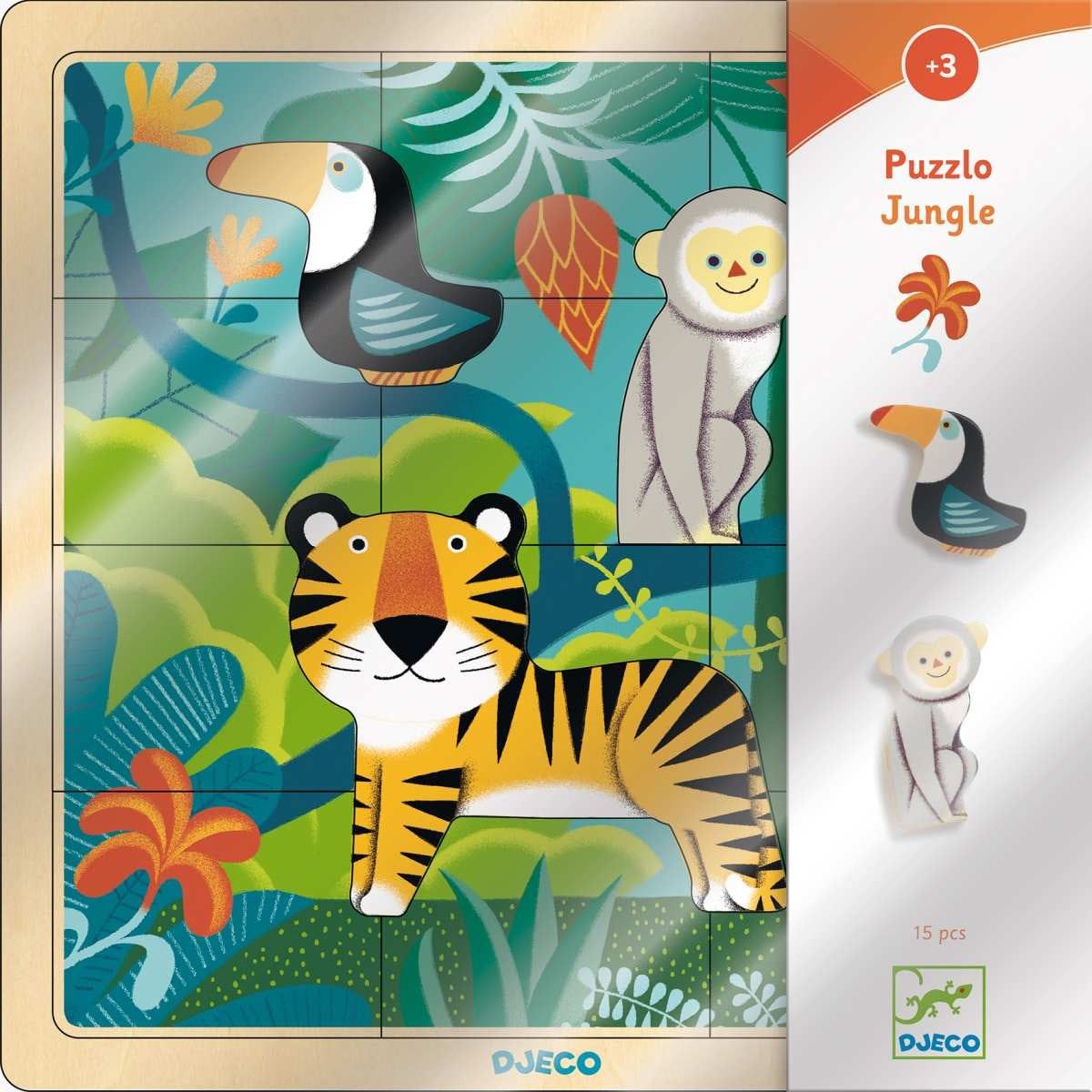 Djeco | Holzpuzzle: Puzzle Dschungel - 15 Teile