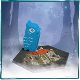 Emberleaf Skellig Games blaue Eule mit Steinhaus Diorama
