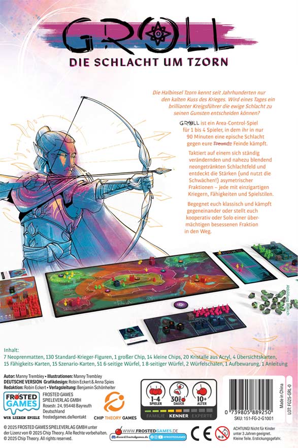 GROLL Die Schlacht um Tzorn Brettspiel Frosted Games Spielbox Inhalt