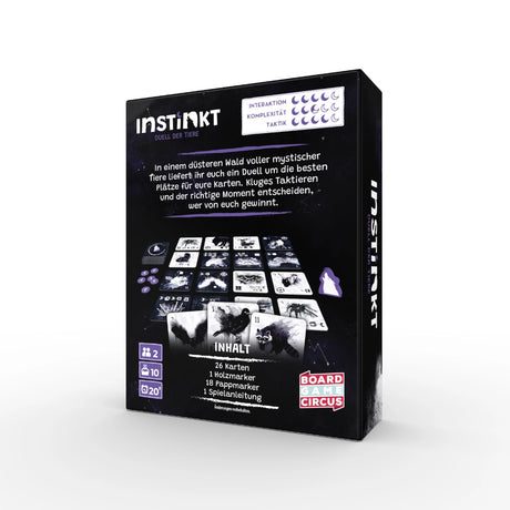 Instinkt Duell der Tiere Brettspiel Verpackung mit Spielmaterial