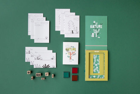 Londji Aktivitäten Ruhige Stempel Natur Set mit Malvorlagen und Stempeln