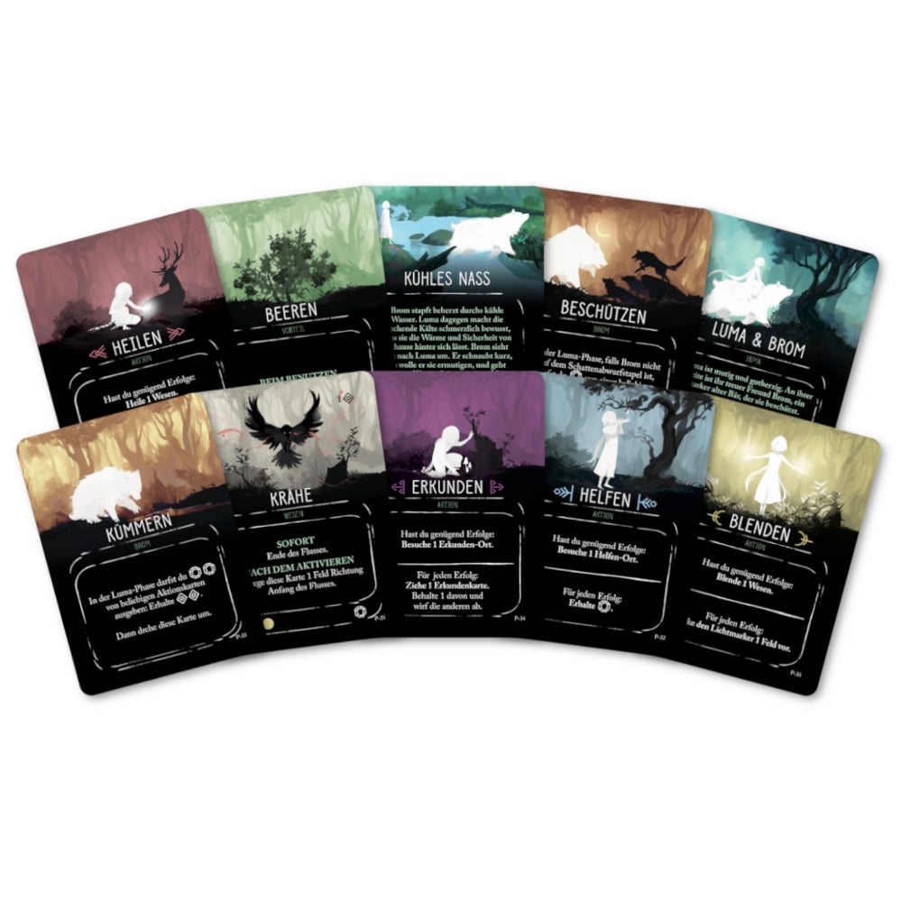 Storyfold Schattenwald Spielkarten mit atmosphärischen Illustrationen und deutschen Texten