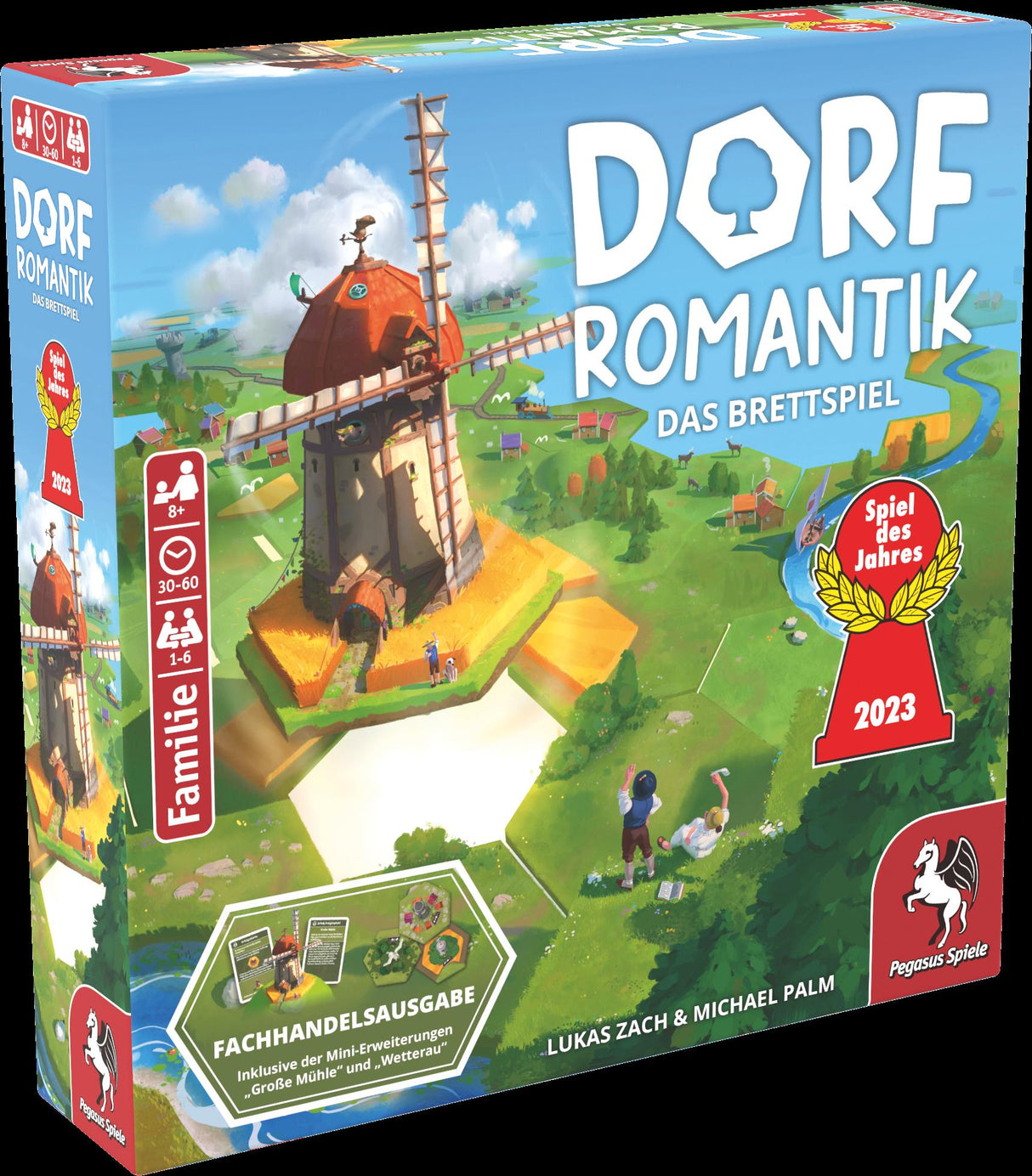 Pegasus Spiele | Dorfromantik *Fachhandels-exklusiv* inkl. Mini-Erweiterungen Mühle+Wetterau