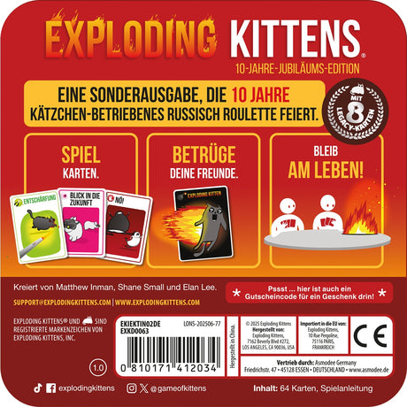 Exploding Kittens: 10-Jahre-Jubiläums-Edition (Tin)