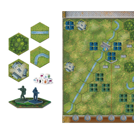 Memoir '44 Brettspiel mit Hexagon-Spielplan, Spielfiguren und Zubehör