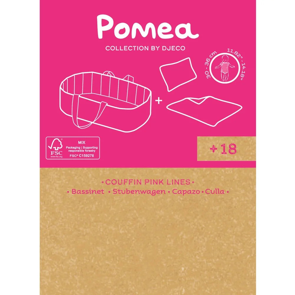 POMEA Puppentragetasche Pink Lines mit Puppe und Zubehör von Djeco ; Pomea Puppentragetasche Pink Lines von Djeco für Puppen bis 36 cm ; POMEA Puppentragetasche Pink Lines mit Puppe und Zubehör ; POMEA Puppentragetasche Pink Lines mit Puppe und Zubehör ; POMEA Puppentragetasche Pink Lines mit Puppe und Zubehör