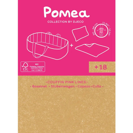 POMEA Puppentragetasche Pink Lines mit Puppe und Zubehör von Djeco ; Pomea Puppentragetasche Pink Lines von Djeco für Puppen bis 36 cm ; POMEA Puppentragetasche Pink Lines mit Puppe und Zubehör ; POMEA Puppentragetasche Pink Lines mit Puppe und Zubehör ; POMEA Puppentragetasche Pink Lines mit Puppe und Zubehör