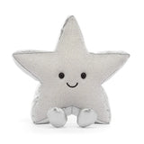 Jellycat Amuseables Silver Star Plüschfigur mit lächelndem Gesicht