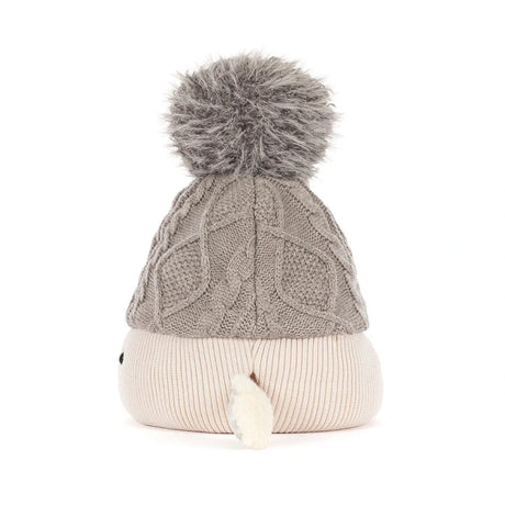 Jellycat Amuseables Pomilly Mütze mit Bommel, grau und beige