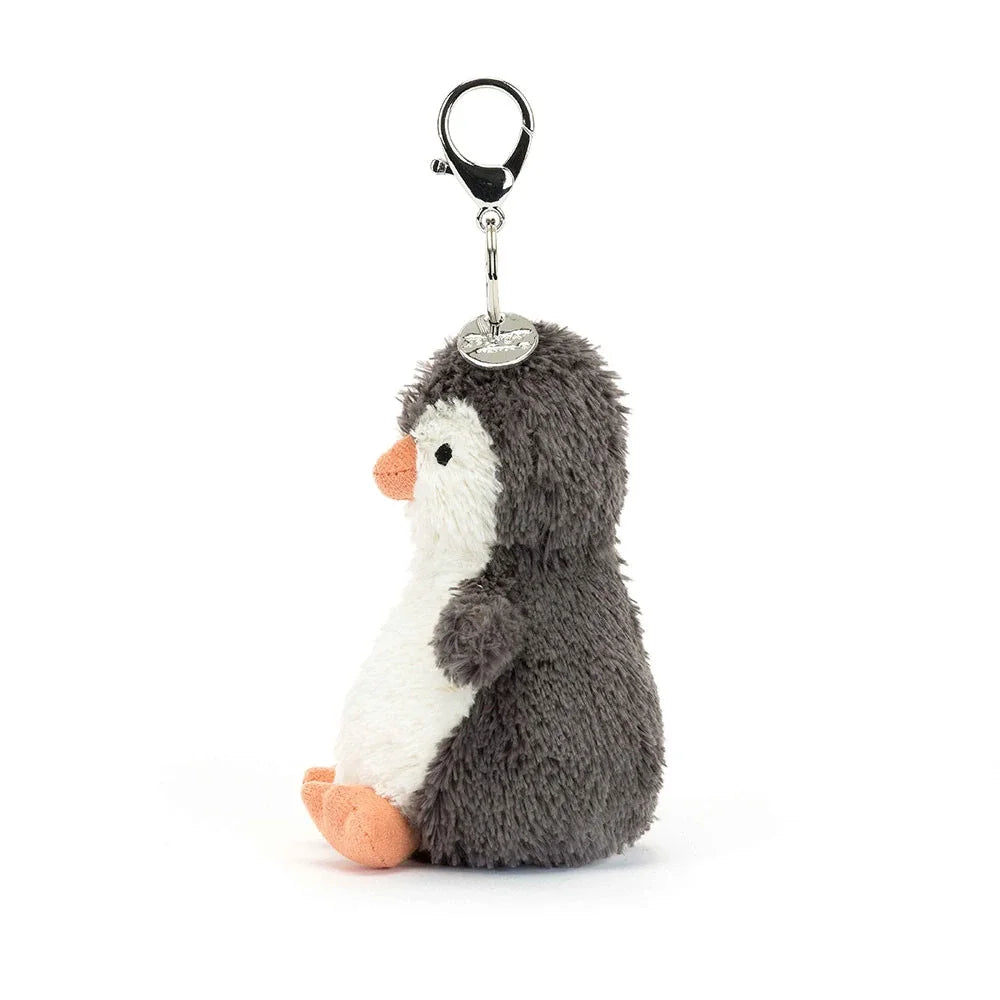 Jellycat Peanut Penguin Schlüsselanhänger grau weiß orange Plüsch