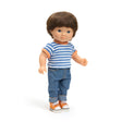 POMEA Puppe Lovely Fred mit braunem Haar, blauem Streifenshirt und Jeans ; POMEA Puppe Lovely Fred 32cm mit Striped Shirt und Jeans von Djeco