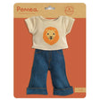 POMEA Puppenkleidung Lovely Ivory mit Löwenshirt und Jeans ; POMEA Puppenkleidung Lovely Ivory mit Löwen-Design für 32cm Puppen ; POMEA Puppenkleidung Lovely Ivory: Löwen-Shirt und Jeans Set ; POMEA Puppe mit blonde Haare, Löwen-Shirt und Jeans-Outfit