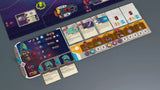 Revenant Brettspiel Spielaufbau mit Karten, Token und Spielmaterial