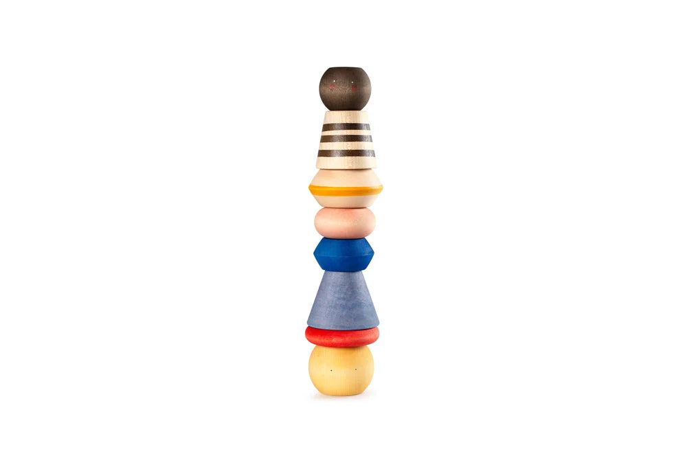 Grapat Serendipity Holzspielzeug Stapelturm mit bunten Ringen und Kugeln