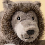Jellycat Ulrich Wolf Plüschtier grau weiß lächelnd Nahaufnahme