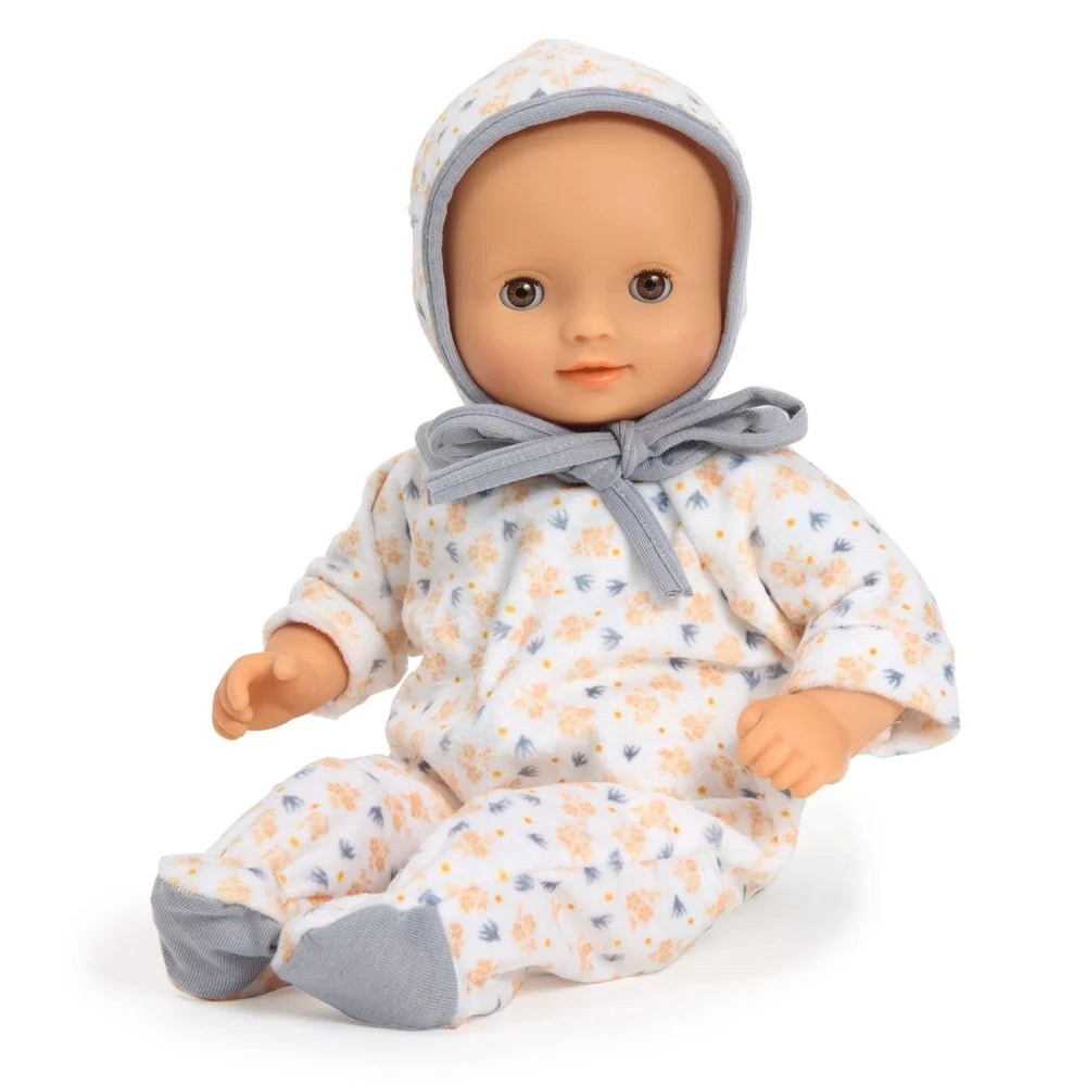 POMEA Puppenkleidung Paloma Strampler mit Kragen, Blumenmuster, 18M ; Pomea Paloma Puppenkleidung Set mit Mütze und Tasche für 18 Monate ; POMEA Puppenkleidung Paloma Set: Strampler, Mütze und Kragen ; POMEA Paloma Puppenkleidung: Babypuppe mit grauem Mütze und gemustertem Strampler