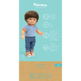 POMEA Puppe Lovely Fred mit braunem Haar, blauem Streifenshirt und Jeans ; POMEA Puppe Lovely Fred 32cm mit Striped Shirt und Jeans von Djeco