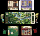 Mythwind Brettspiel mit Spielplan, Komponenten und Stoffbeuteln