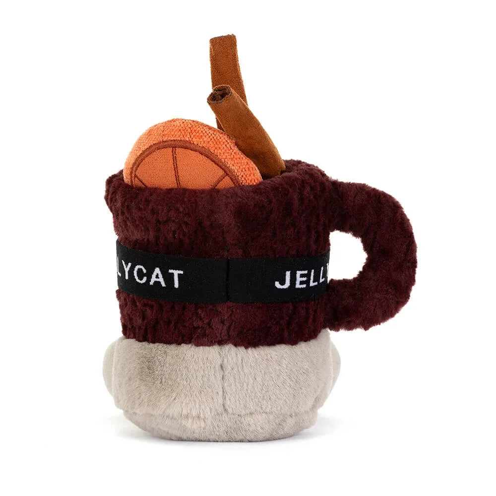 Jellycat Amuseables Mullover Spiced Drink Plüsch mit Basketball und Becher